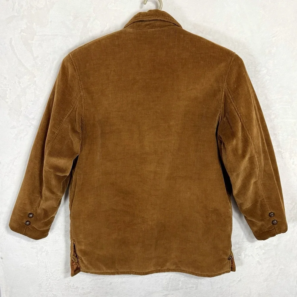 Vintage 70s Brown Corduroy Field Coat‎ XL Puff Quilted Lined Barn Utility Jacket